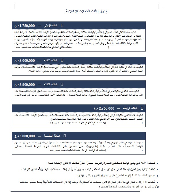 اطلعت على قائمة الرسوم الخاصة بكل طبيب ووافقت عليها